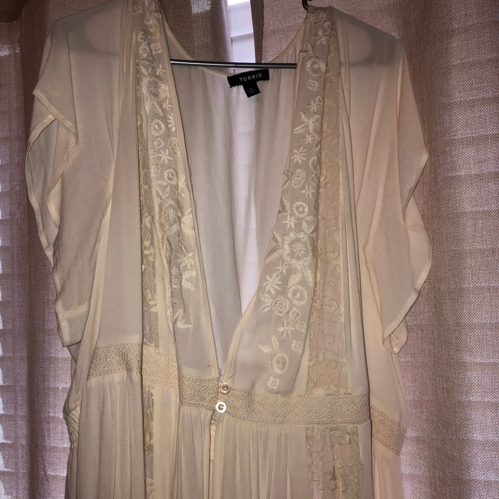 Cream colored duster from Torrid!